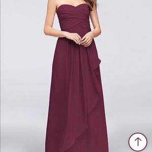 David’s Bridal strapless full length dress.